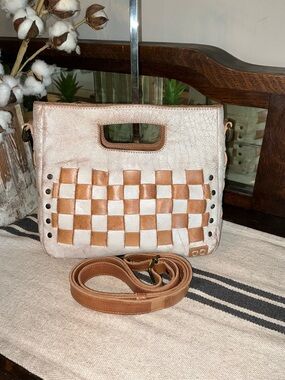 Bed Stu Leather Keiki Crossbody Bag Handbag Nectar Lux Tan Rustic MSRP $235
